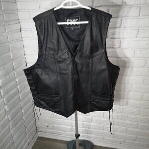 FMC by First Manufacturing Co. Inc. Men's Size 52 Black Lined Leather Vest